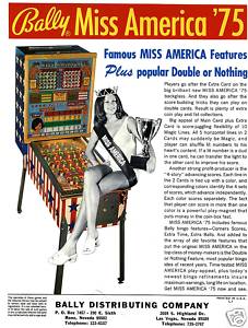 Pin ball machine miss america